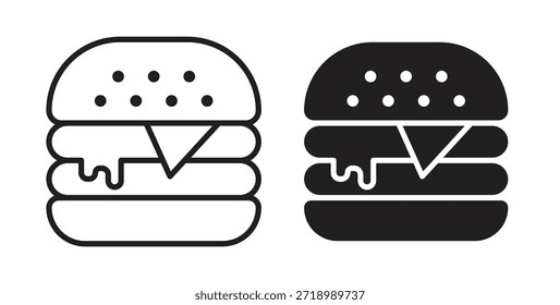 Icono de la hamburguesa del queso para el App móvil, diseños editables