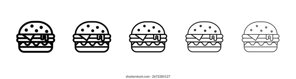 Icono de hamburguesa de queso para concepto móvil y Diseño web.