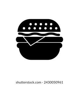 Cheese burger icon. simple flat Cheese burger design concept on white background..eps