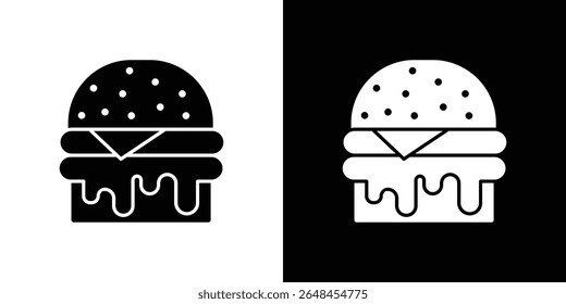 Cheese burger icon symbol collection. Flat vector stock illustration.