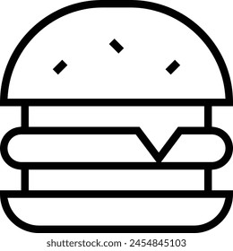 cheese burger icon. Thin linear style design isolated on white background