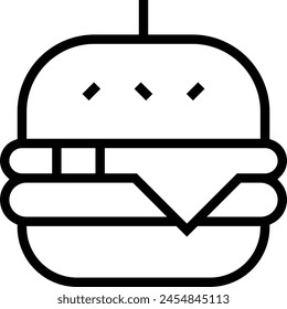 cheese burger icon. Thin linear style design isolated on white background