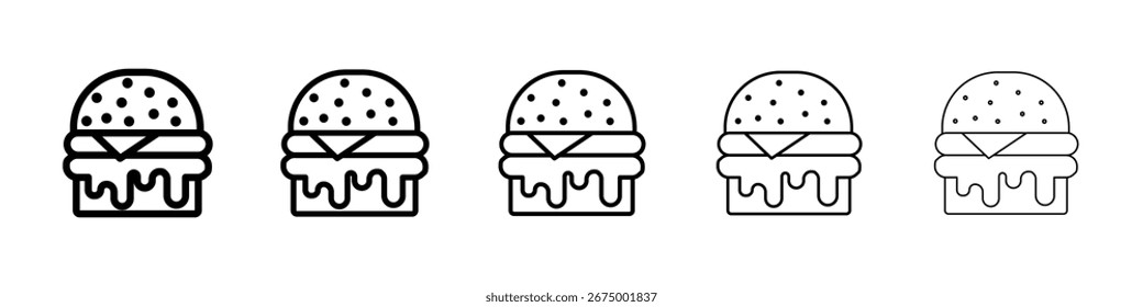 Ilustración de Arte vectorial de icono de hamburguesa de queso