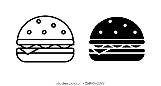 Käseburger Icons einfaches Vektorset. Logo-Symbol-Set