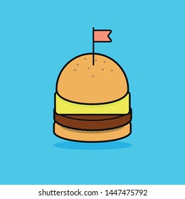 cheese burger illustration in flat style