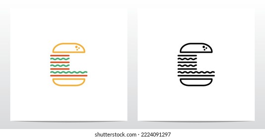 Cheese Burger Letter Logo Design L 