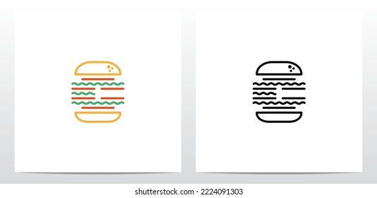 Cheese Burger Letter Logo Design C 