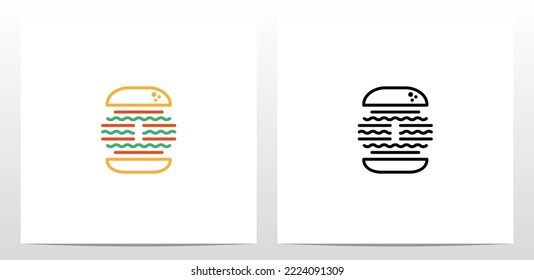 Cheese Burger Letter Logo Design O 