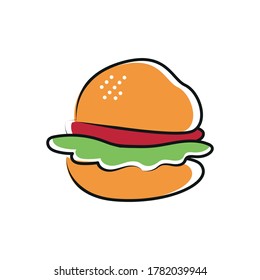 cheese burger logo icon. fast food restaurant logo.