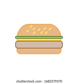 cheese burger on white background