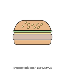 cheese burger on white background