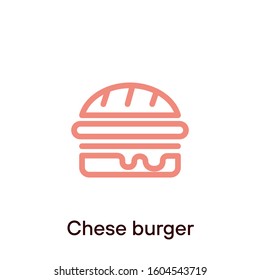Cheese burger outline icon - Vector