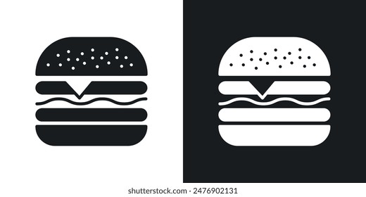 Cheese burger thin icon collection.