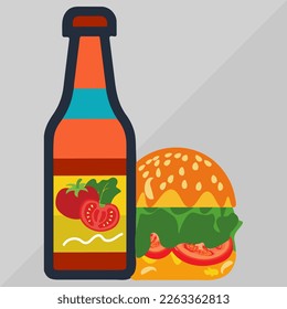 cheese burger vector design on isolated