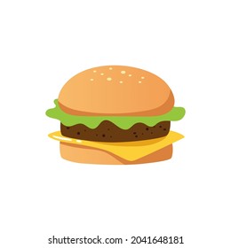 Cheese Burger - Vector Fast Food Illustration