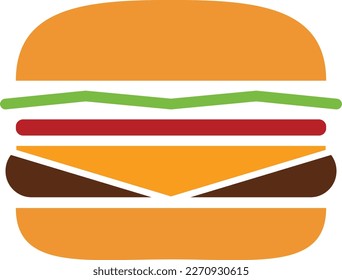 Icono gráfico del vector de hamburguesas de queso