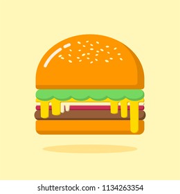 Cheese Burger. Vector illustration