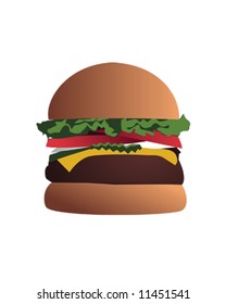Cheese Burger Vector Illustration
