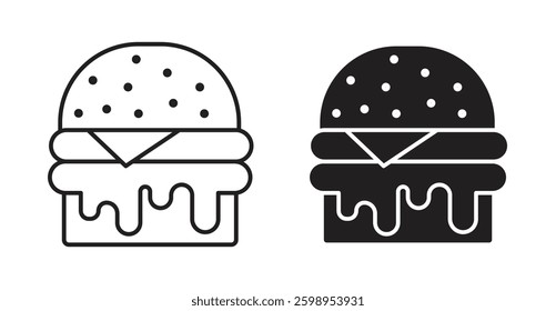 Cheese burger vector line icon illustration collection.