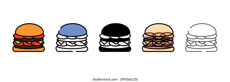 cheese burger vector type icon