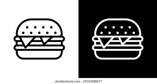 Cheese burgervector icon set on white background.