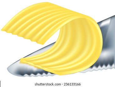 cheese or butter on the knife