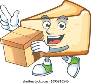 Cheese cake cartoon design style having gift box