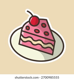 Pastel de queso editable estilo de dibujos animados Vector