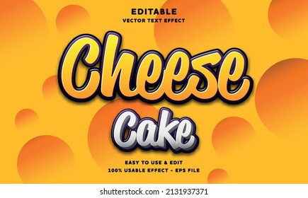 cheese cake editable text effect with modern and simple style, usable for logo or campaign title