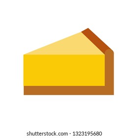 cheese cake flat simple illustration. Home and kitchen series. Tableware food and dishes.