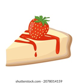 cheese cake with fruit strawberry and straberry sauce