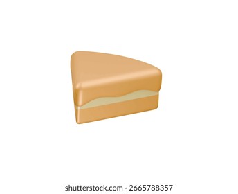 Icono de pastel de queso 3D ilustración render