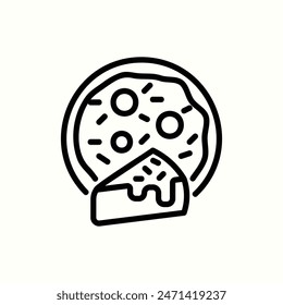 cheese cake icon, isolated bakery outline icon set
