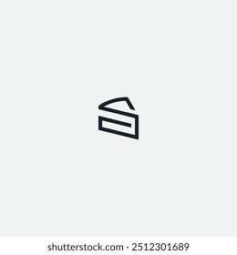 Cheese cake icon logo flat vector design