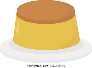 Cheese cake, illustration, vector on white background.