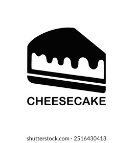 Cheese cake logo design black and white. Emblem of bakery