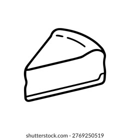 Cheese Cake slice icon representing dessert portion with layers, commonly served during celebrations and events.