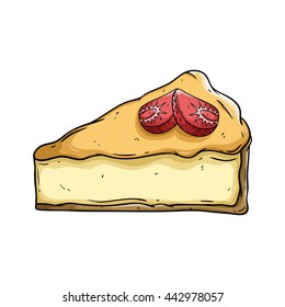 Cheese cake with strawberry fruit