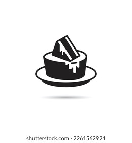 cheese cake and sweets icon on white background