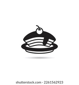 cheese cake and sweets icon on white background