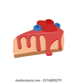 Cheese Cake, Sweets Vector Illustration Isolated