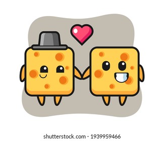 Personaje de caricatura quesa con gesto de amor