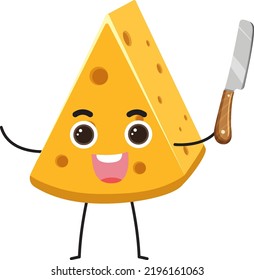 Cheese cartoon character isolated illustration