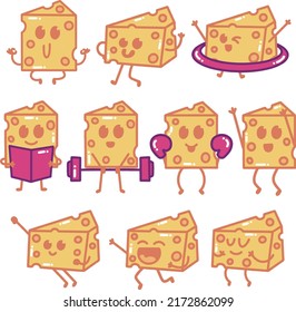 Cheese Cartoon Character Pack For Business