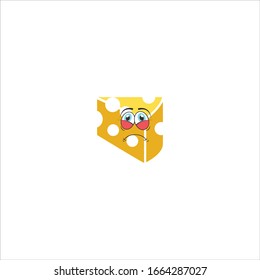 cheese cartoon characters design with expression. you can use for stickers, pins, mascot or patches