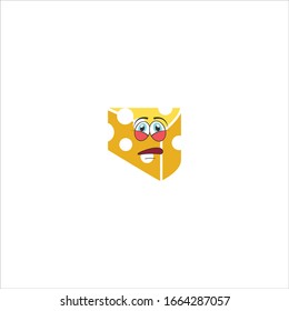 cheese cartoon characters design with expression. you can use for stickers, pins, mascot or patches