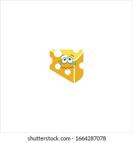 personajes de dibujos animados de queso con expresión. se puede utilizar para pegatinas, pasadores, mascotas o parches