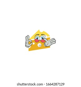 personajes de dibujos animados de queso con expresión. se puede utilizar para pegatinas, pasadores, mascotas o parches