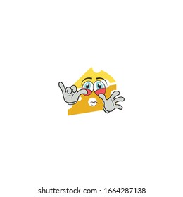 personajes de dibujos animados de queso con expresión. se puede utilizar para pegatinas, pasadores, mascotas o parches