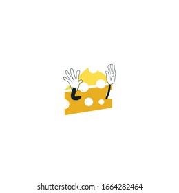 cheese cartoon characters design. you can use for stickers, pins, mascot or patches